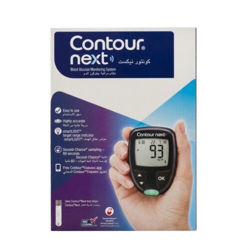 جهاز قياس السكر كونتور نكست - المتجر الطبي السعودي جهاز قياس السكر كونتور نكست Contour Next الرقمي بفحص دقيق ومؤشر لوني
