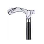 عكاز خشبي فاخر بمقبض من الأكريلك الابيض EA611