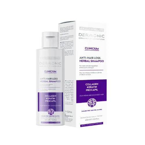 ديرمونيك كلينكيوم شامبو ضد تساقط الشعر بالكولاجين والكيراتين 400 مل