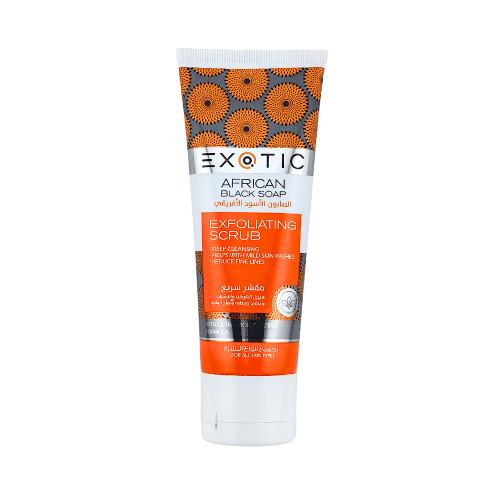 مقشر سريع للوجه والجسم بالصابون الاسود الافريقي 75 مل مقشر سريع للوجه والجسم بالصابون الاسود الافريقي 75 مل